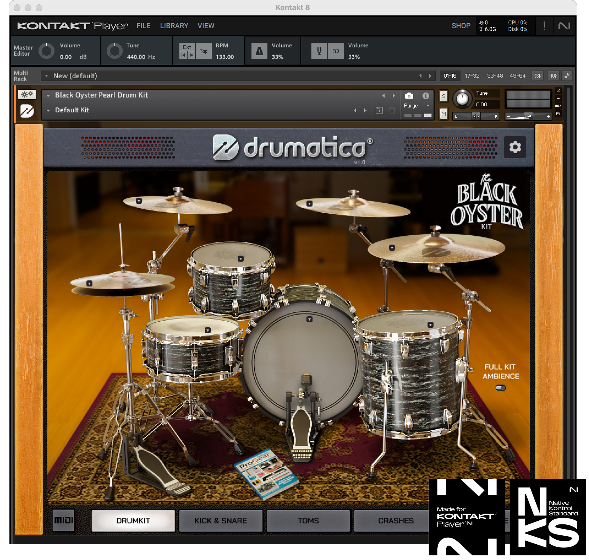 The Black Oyster Drum Kit Mixed by Darrell Thorp - Kontakt Edition